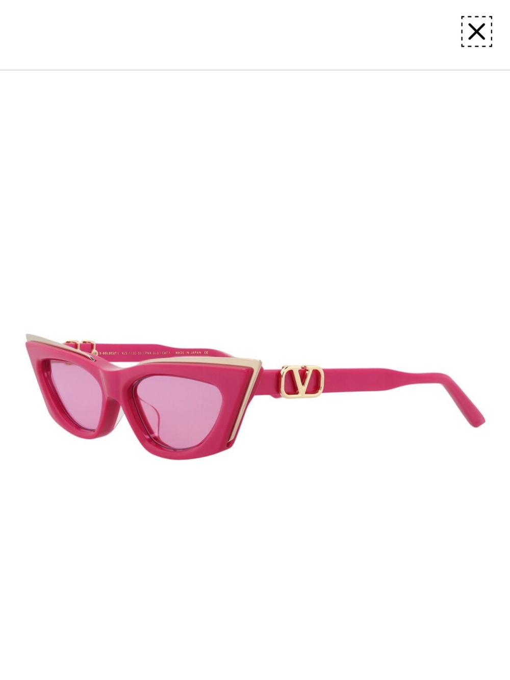 Valentino Fuchsia and Cream Cat-Eye Sunglasses with Gold Logo
